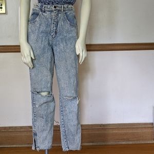 Vintage 70s Distressed Denim stretch Jeans size 7